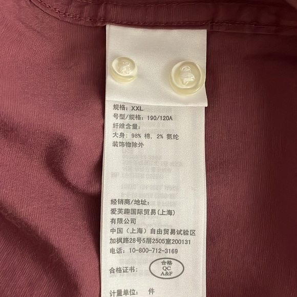 Abercrombie & Fitch Stretch Men’s Button Down Shirt Size XXL Burgundy Print NWT - Picture 6 of 10